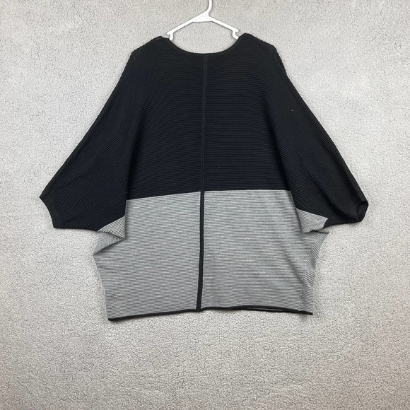 Lane Bryant Size 18/20 Dolman Sleeve Button Front Oversized Cardigan Black Grey - Picture 4 of 8